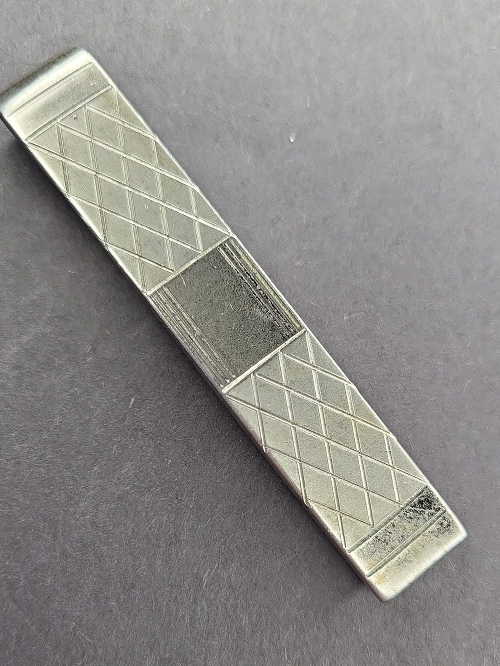 Anson Sterling Silver Money Clip with Textured Diamond Grid